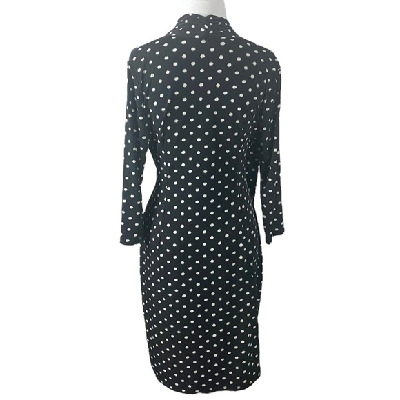 Clara Sunwoo Faux Wrap Dress Polka Dot Wrinkle Free Size Small Business V Neck - Picture 4 of 8